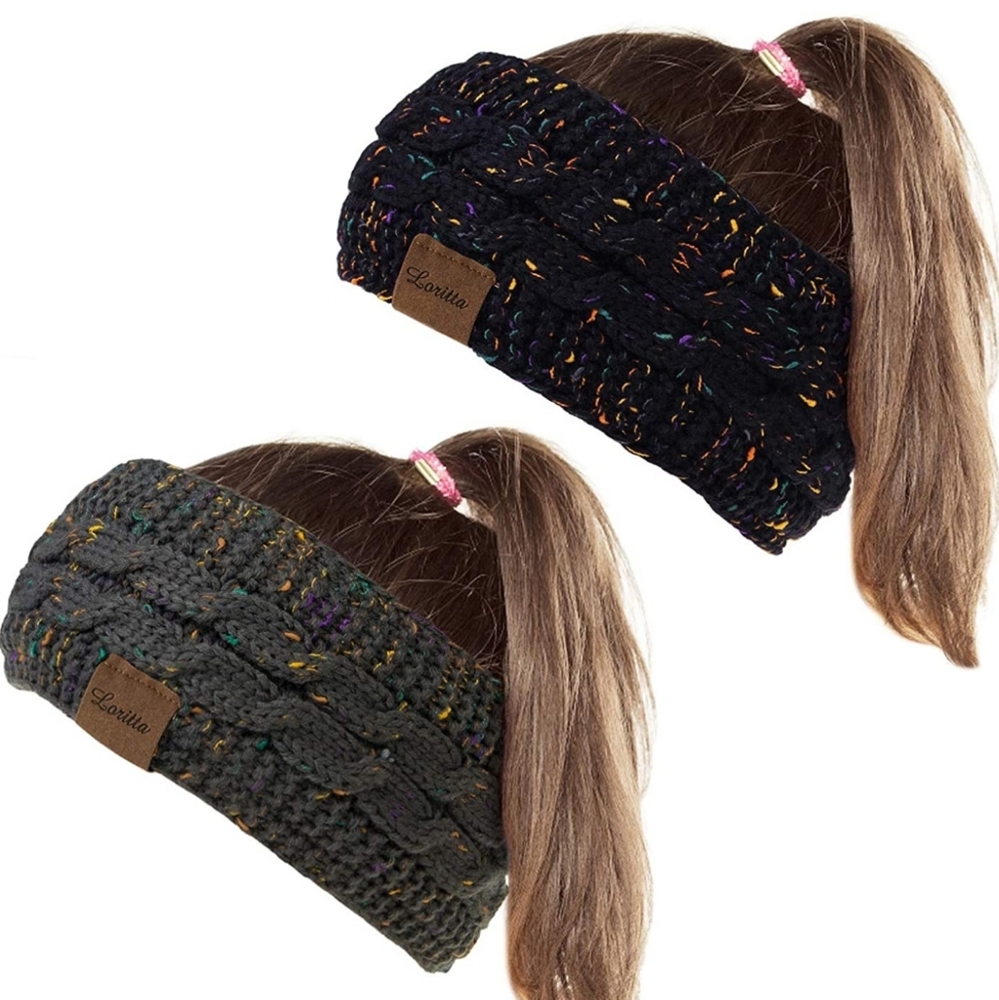 NEW!! BLACK AND DARK GREY CONFETTI HEADBANDS!! Absolutely needed to stay well!